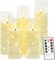 5 Pcs Flameless LED Candles Flickering Flameless Candles Battery Operated Candles with Remote Timer Warm Light Acrylic LED Pillar Candles for Romantic Atmosphere Home Decor